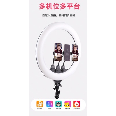 Đèn led livestream,  tiktok selfie ZB F488 55cm kèm tripod giá đỡ điện thoại 3 kẹp để chụp ảnh, quay phim