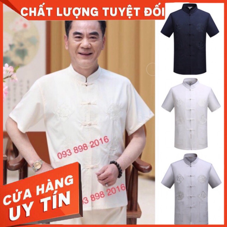 Áo sơ mi cổ tàu nam trung niên (có cộc và dài tay) - Hàng nhập khẩu