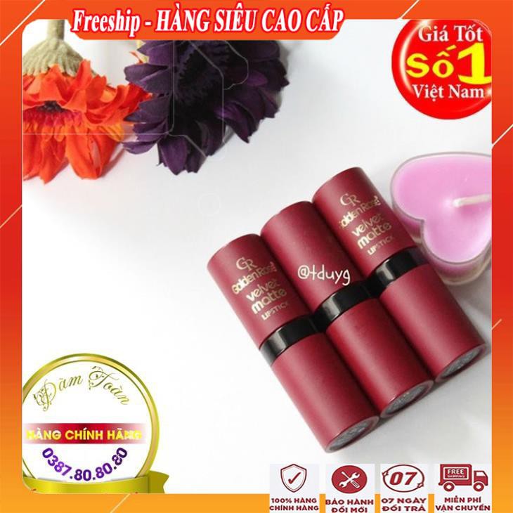 [FreeShip - HÀNG CHÍNH HÃNG] Son lì lâu trôi siêu mềm mượt velvet golden rose/Son kem lì đẹp không trôi, không lem