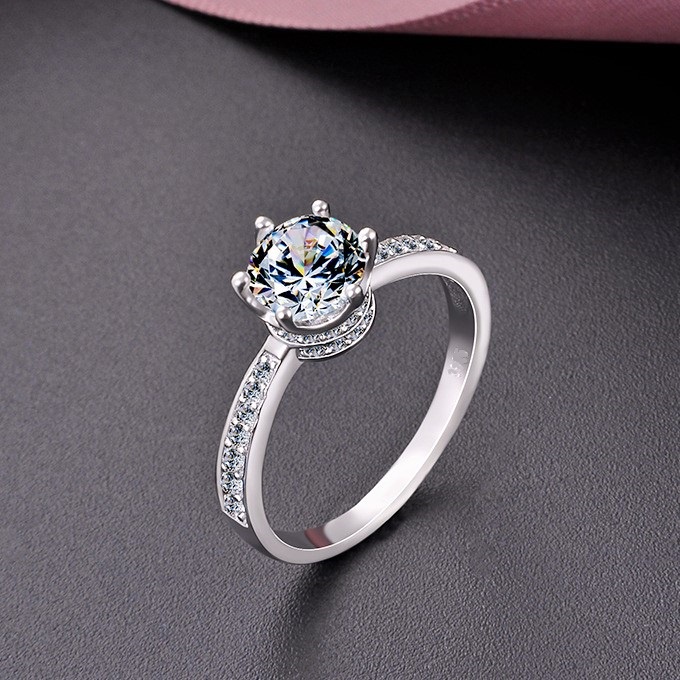 Nhẫn bạc nữ Evasilver cao cấp đính đá thời trang TL01