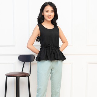 Áo đũi lụa sát nách Vicci cao cấp màu Đen