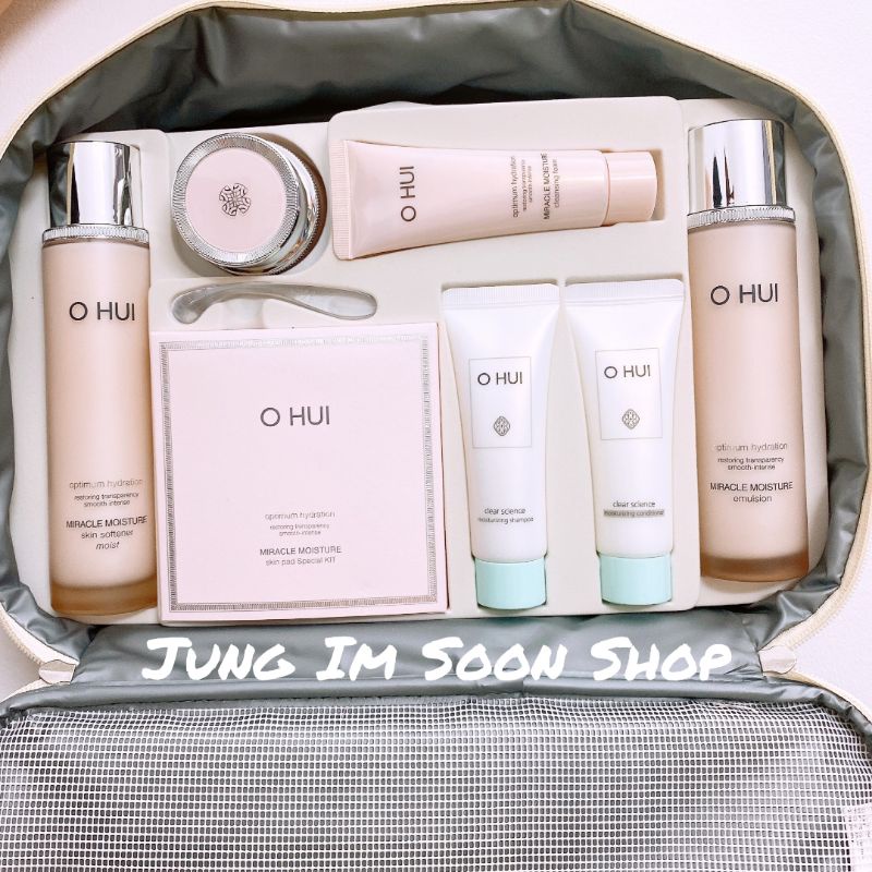 Bộ nước hoa hồng, sữa dưỡng, kem dưỡng cấp ẩm sáng da O HUI Miracle Moisture Special Set