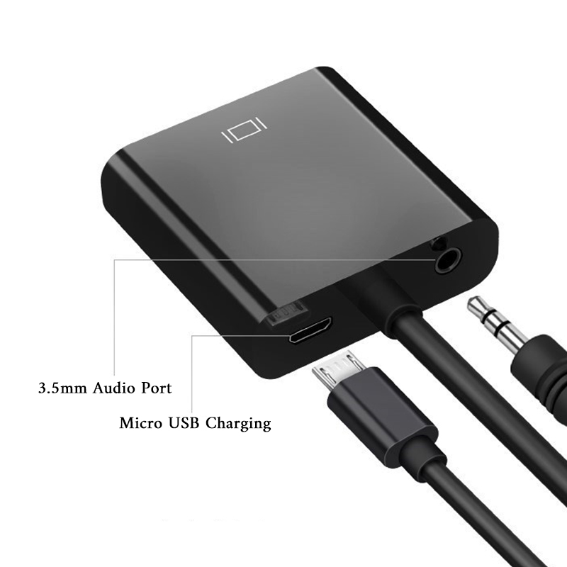 Dây Cáp Chuyển Đổi 1080P HDMI Sang VGA Với Jack Cắm 3.5mm