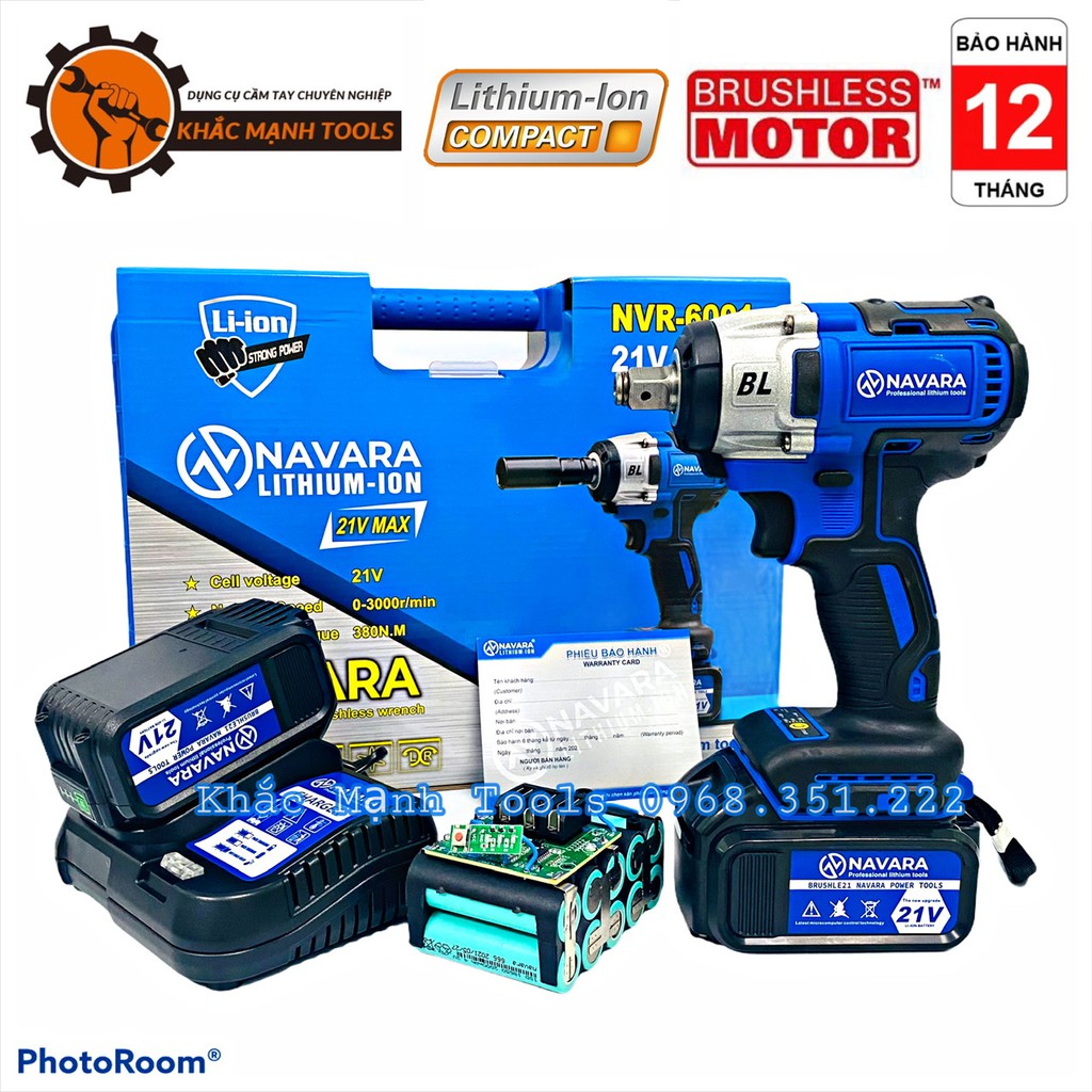 Máy Siết Bulong NAVARA NVR-6001 Tặng Bộ Phụ Kiện, Bảo Hành Chính Hãng 12 Tháng