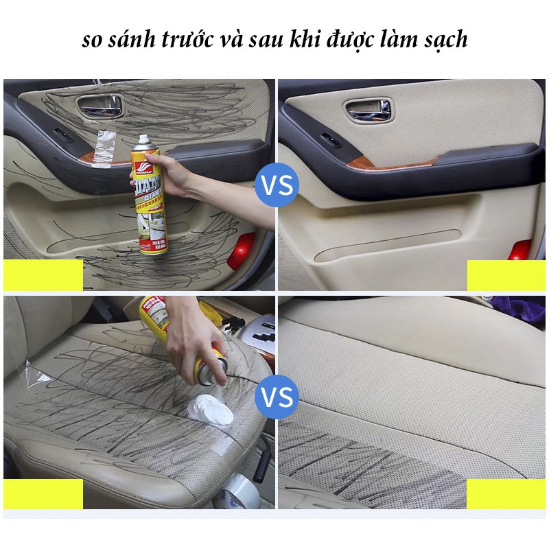 Chai vệ sinh nội thất ô tô đa năng Dạng Bọt Camel hỗ trợ tẩy sạch vét bẩn cứng đầu cho xe