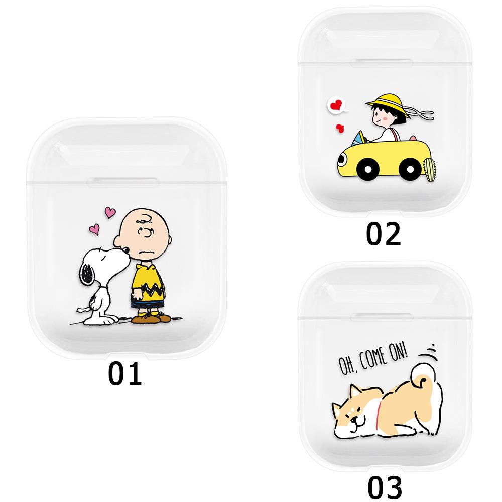Vỏ PC bảo vệ hộp đựng tai nghe họa tiết hoạt hình cho Airpods 1/2