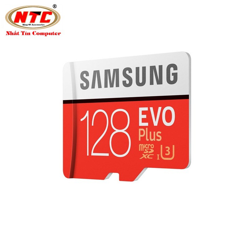 Thẻ nhớ MicroSDXC Samsung EVO Plus 128GB 100MB/s U3 4K (Đỏ) + Kèm adapter Samsung