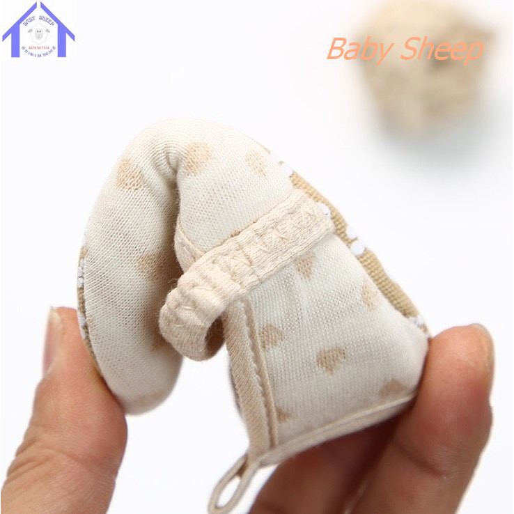 Giày tập đi cho bé 0-18 tháng tuổi chống trơn trượt ORGANIC cotton hữu cơ tự nhiên đế mềm