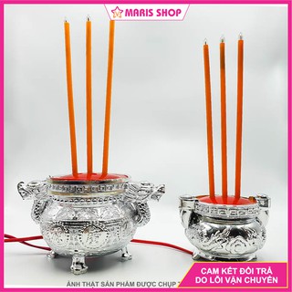 Lư hương bạc để bàn thờ Thiên Chúa có nhang điện, lư hương bàn thờ Chúa, nhang điện bàn thờ bên đạo