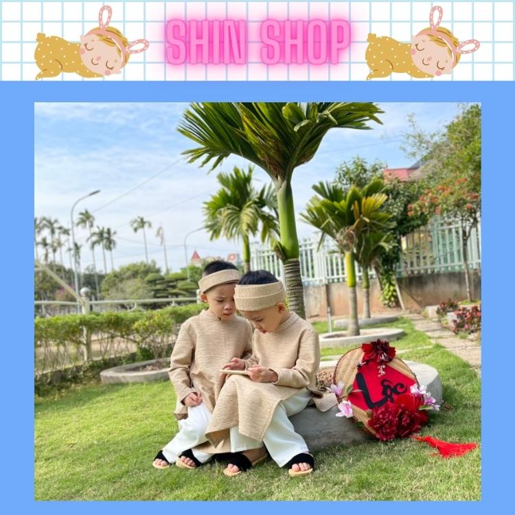 Áo dài bé trai kiểu dáng truyền thống chất liệu gấm cao cấp mặc tết, sự kiện SHIN SHOP AD08