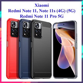 Ốp lưng dẻo Xiaomi Redmi Note 11, Note 11s, Note 11s 5G, Note 11 Pro 5G vân cacbon chống sốc, chống vân tay Rugger Amor