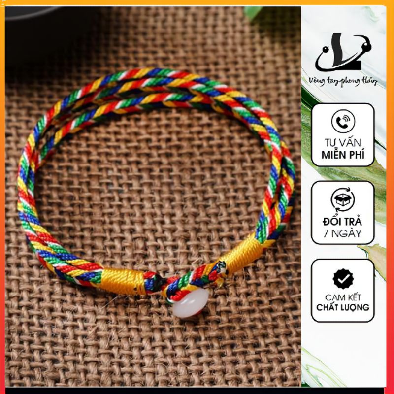 Vòng Tay Chỉ Ngũ Sắc Chỉ Đỏ Bản 3 Dây - N71