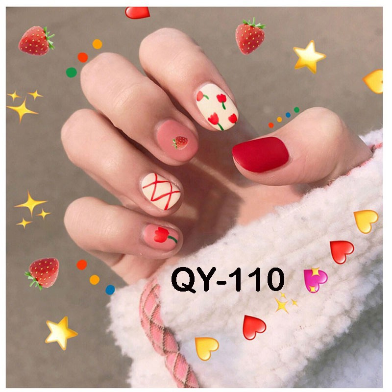 [Hàng mới về] Set 14 sticker dán móng tay họa tiết 3D xinh xắn hợp thời trang