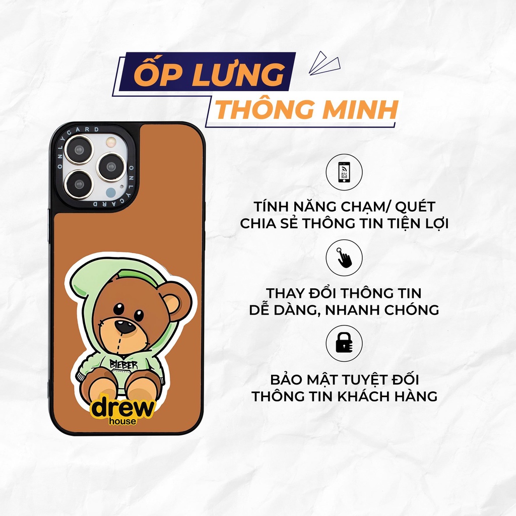 Ốp lưng thông minh ONLYCASE_DREW BEAR_16/Dành cho các dòng IPhone 7/7plus/8/8plus/x/xr/xs/11/12/13/pro/promax