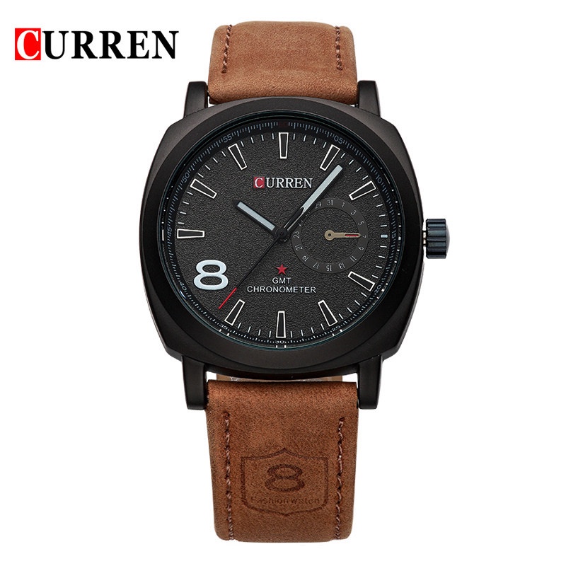 Đồng Hồ Quartz CURREN Với Dây Đeo Da