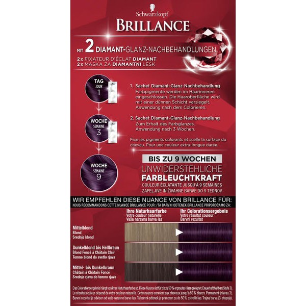 Thuốc nhuộm tóc Schwarzkopf Brillance 888 _ Màu tím tối | BigBuy360 - bigbuy360.vn