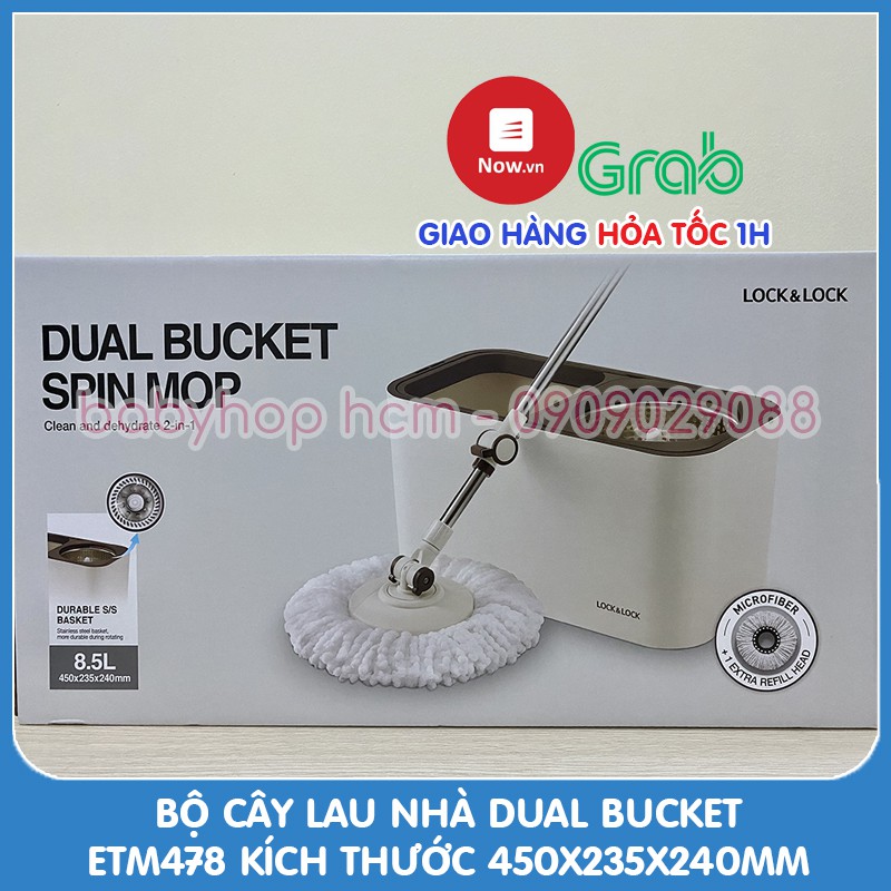 Bộ cây lau nhà 2 hộc Lock&amp;Lock ETM478 MOP-L003 MOP-Q2-1