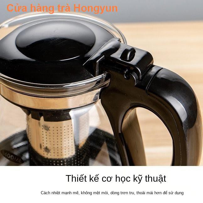 phụ kiện> Trang chủ Bộ ấm trà thủy tinh điện dung lớn Đặt tách với lọc nhiệt độ cao