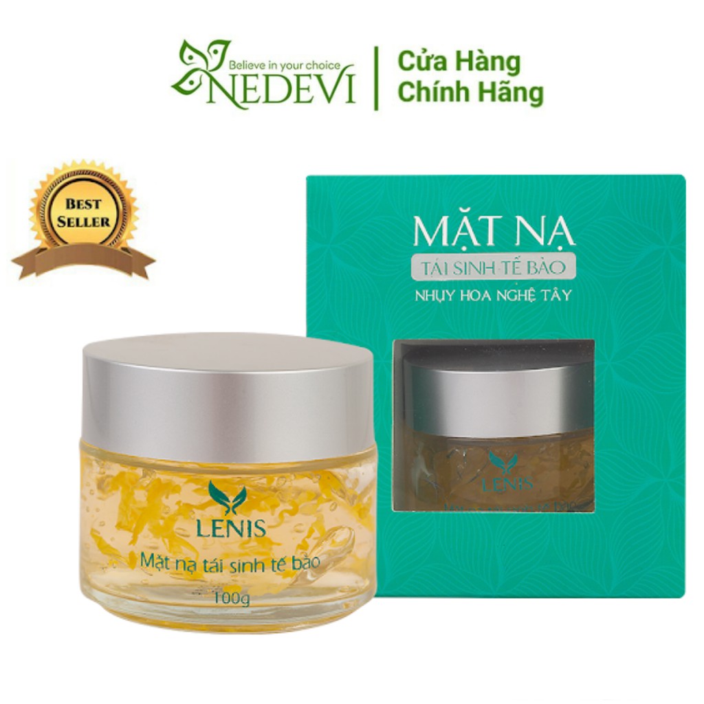 Mặt Nạ Dưỡng Da Cấp Ẩm Lenis Chiết Xuất Nhụy Hoa Nghệ Tây Saffron 100G - NEDEVI Chính Hãng