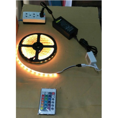 Combo Đèn Led Dây Đổi Màu 5050 ( 5m ) - RGB + Nguồn 5A + Remote