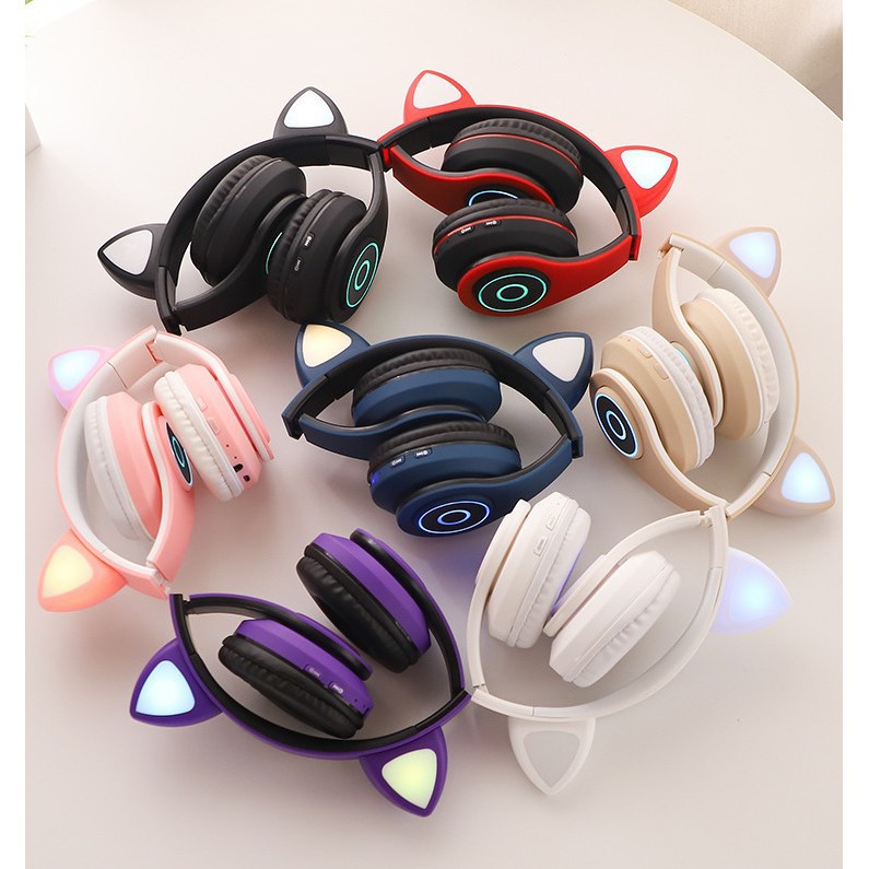 Tai Nghe Bluetooth tai mèo ,Chụp tai Không dây Đèn Led bas căng ,có thể Gập lại Mèo B39 pk thiên hoàng . | BigBuy360 - bigbuy360.vn