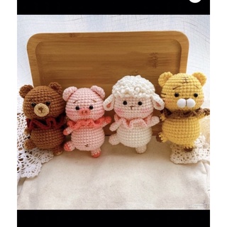 [Thú móc len] Bộ thú múa ba lê dễ thương làm bằng len handmade