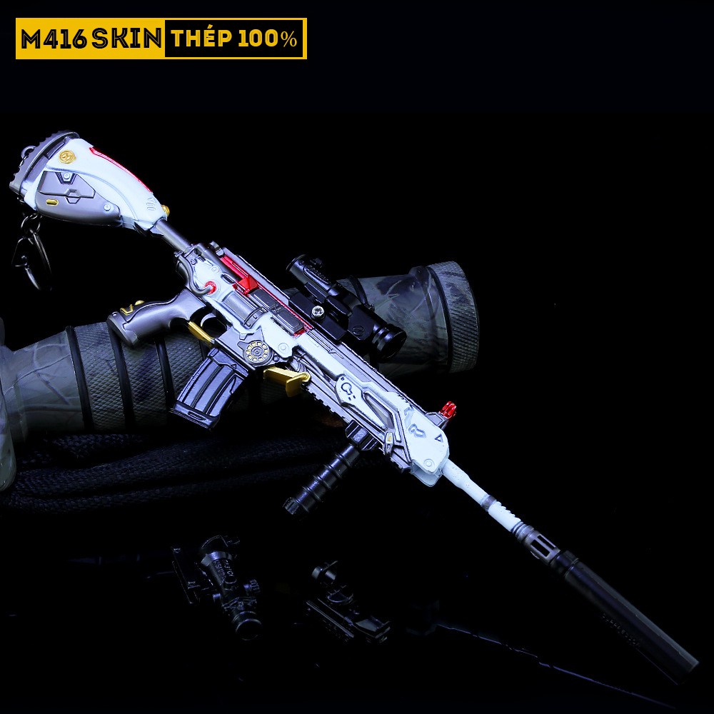 Mô HÌnh PUBG M416 SKin Người Du Hành Tặng Kèm FUll Phụ Kiện Và Kệ Trưng Bày 19cm