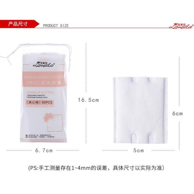 Bông Tẩy Trang Laneila 50 Miếng – Bông Tẩy Trang 3 Lớp Nội Địa Trung | BigBuy360 - bigbuy360.vn