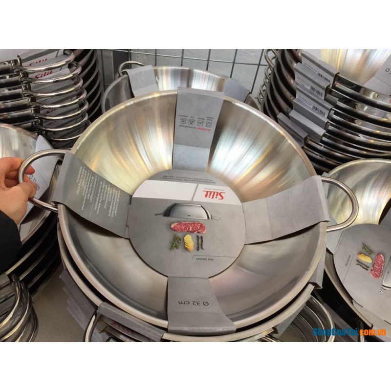 🇩🇪 Chảo thép không rỉ sâu lòng silit wok 32cm Chảo xào silit Hàng Đức chính hãng 🇩🇪