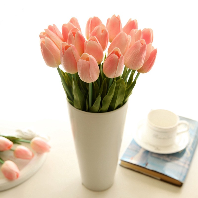 1 Bó Hoa Tulip Mini Nhân Tạo Dành Cho Trang Trí Tiệc Cưới