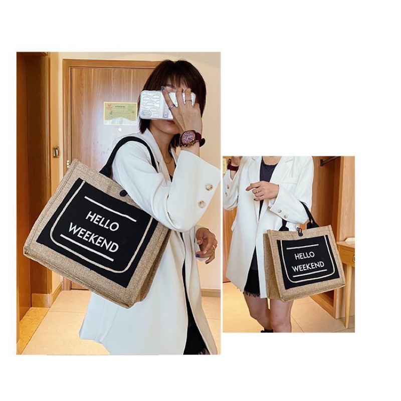 Túi cói hello weekend | BigBuy360 - bigbuy360.vn