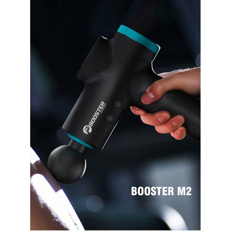 BOOSTER M2 B - Súng massage cầm tay, Máy massage cầm tay Mát Xa toàn thân với 6 đầu 3 tốc độ massa tùy chỉnh giảm đau