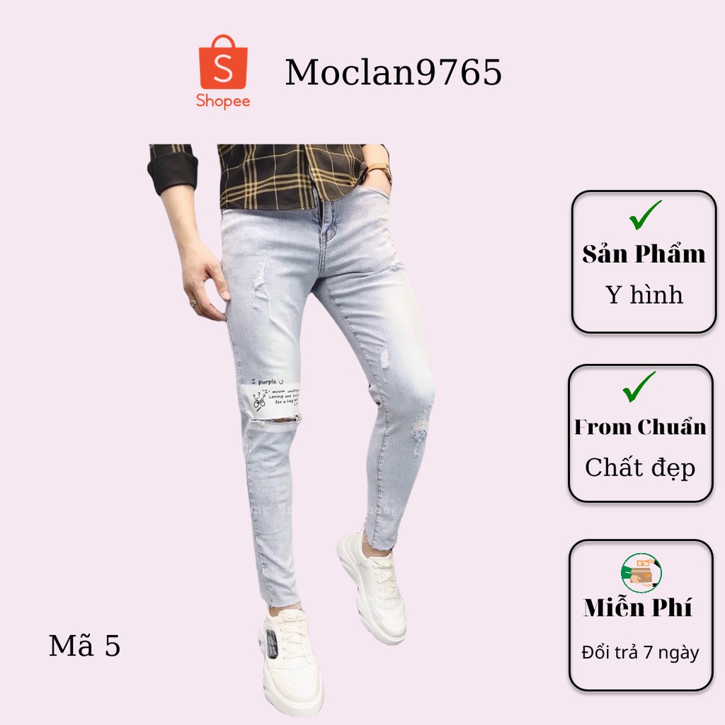 Quần jean nam cao cấp, chất liệu bò ( jean ) mềm mịn, from chuẩn, có nhiều mẫu đi kèm Moclan80