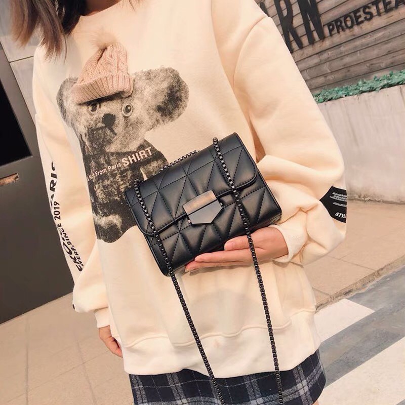 Túi Trần Trám_Khoá Sập_Túi Đeo Chéo Sang Trọng Nữ Tính TX006