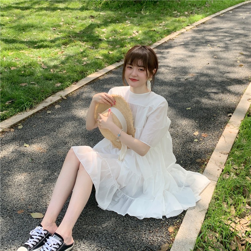 Đầm  xếp ly xòe babydoll Korea
