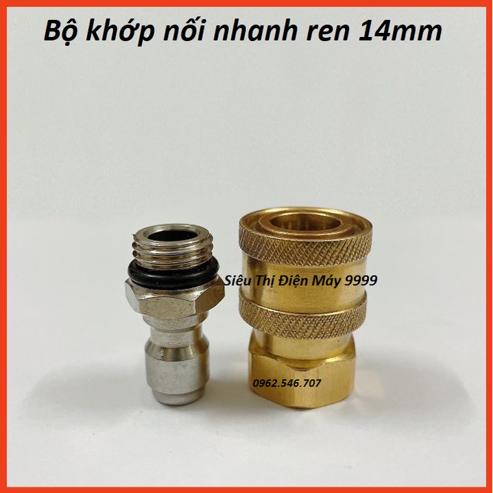 Bộ khớp nối nhanh ren 14mm cho máy rửa xe ( khớp nối nhanh 1/4inch )