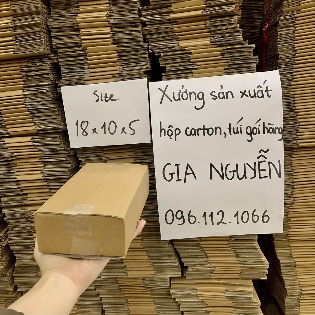 20 hộp carton 18x10x5 gói hàng, đóng hàng COD - bao bì Gia Nguyễn