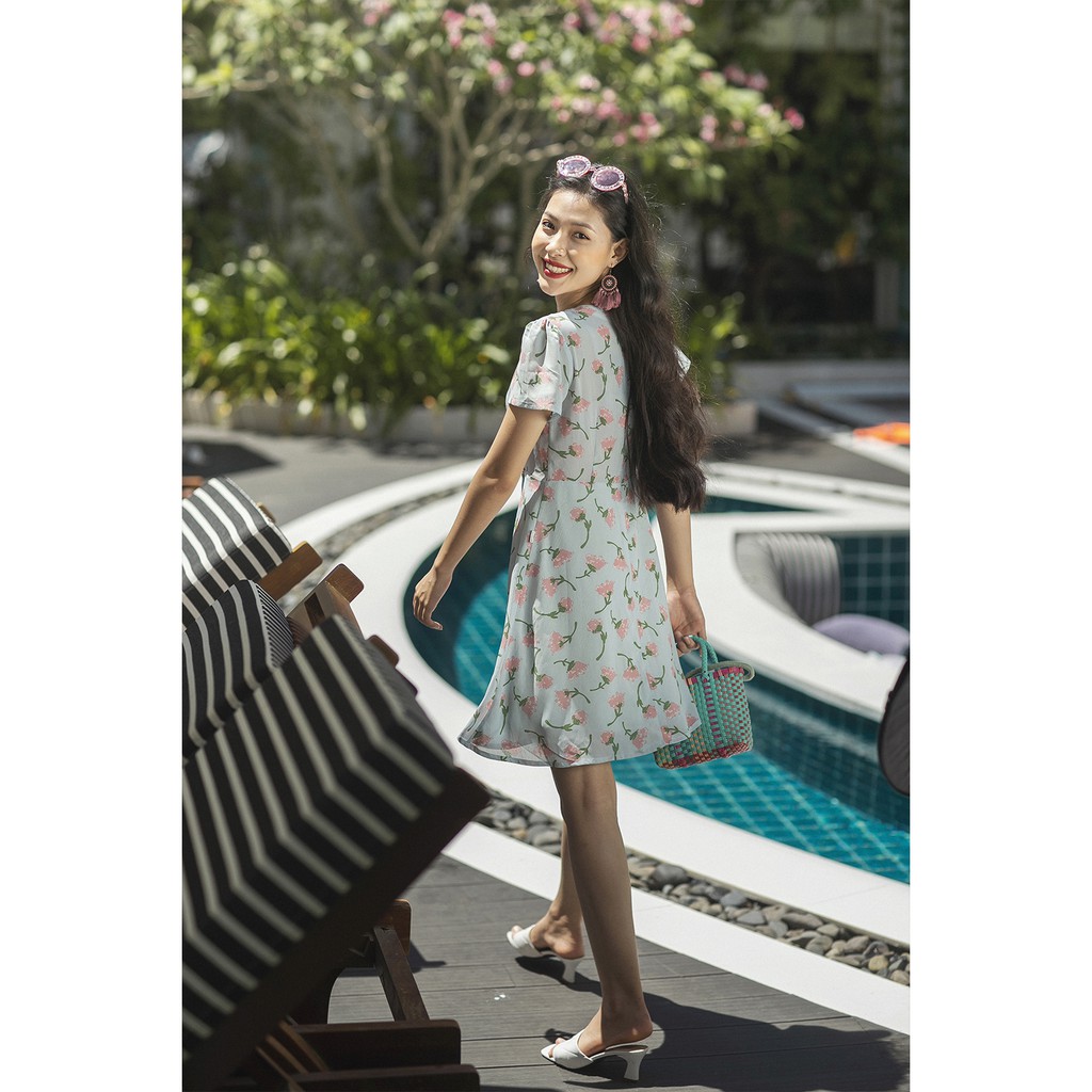 Đầm xòe ngắn tay vạt lệch tay xòe DEA0316 - 20Again | BigBuy360 - bigbuy360.vn