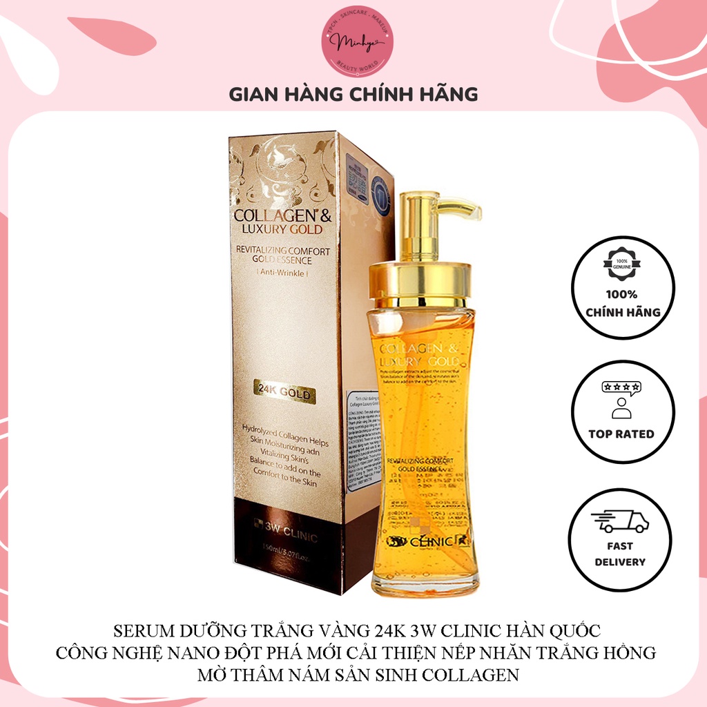 Serum Trắng Da, Serum Vàng 24K 3W Clinic Luxury Gold Chống Lão Hóa