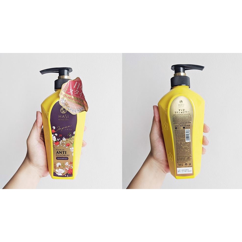 [2 Items] Bộ Dưỡng Dầu Gội Sạch Gàu &amp; Kem Dưỡng Ẩm Da Tay Và Móng HASI Anti Dandruff Shampoo 450g + Hand Nail Cream 80g