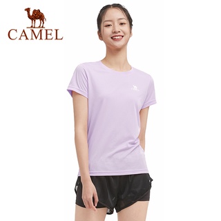 Áo thun thể thao CAMEL ngắn tay thêu chữ thoáng khí cho nữ
