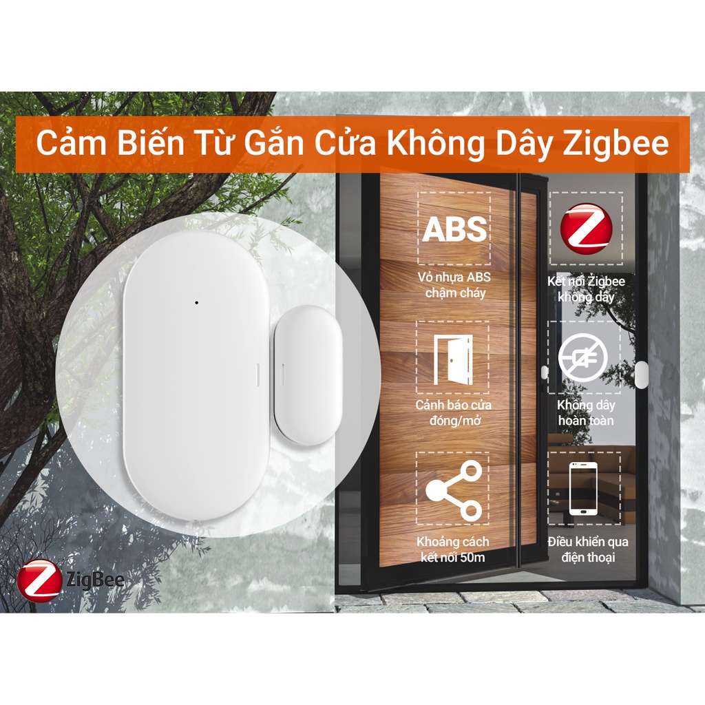 Cảm biến phát hiện đóng/mở cửa Tuya Zigbee