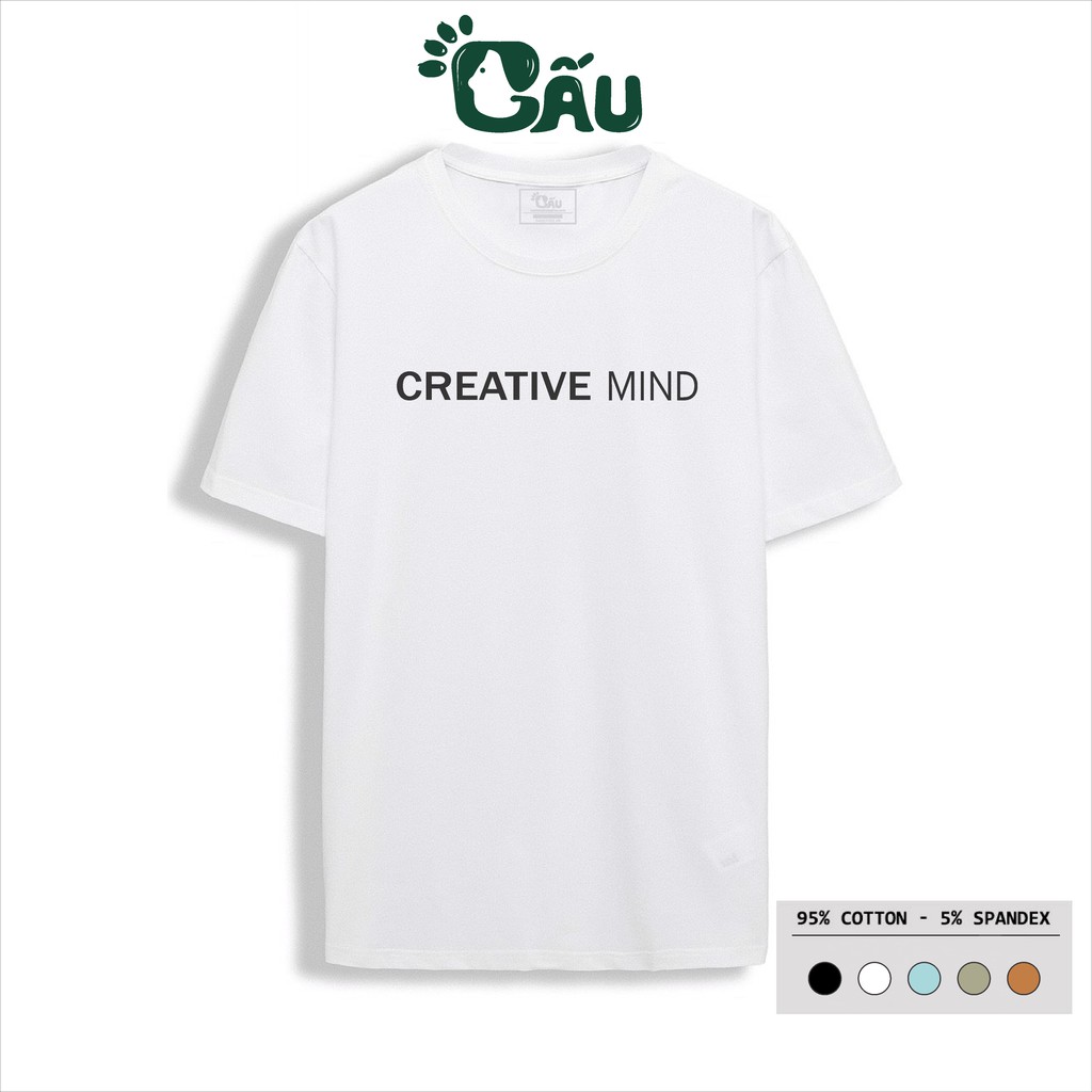 Áo thun nam GẤU 194 cổ tròn tay ngắn vải coton co dãn, dày dặn, form regular fit - CREATIVE MIND