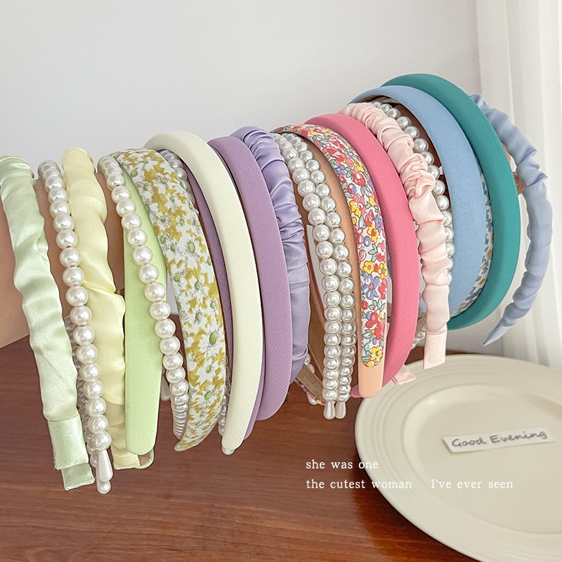 Băng Đô Cài Tóc Đính Ngọc Trai Nhân Tạo Thời Trang Hàn Quốc Dành Cho Nữ