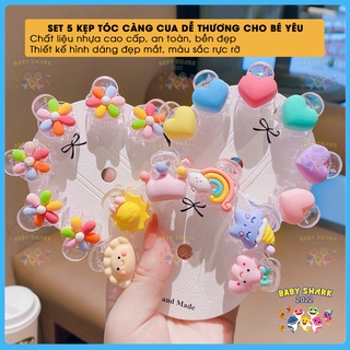 Set 5 kẹp tóc càng cua mini dễ thương cho bé gái