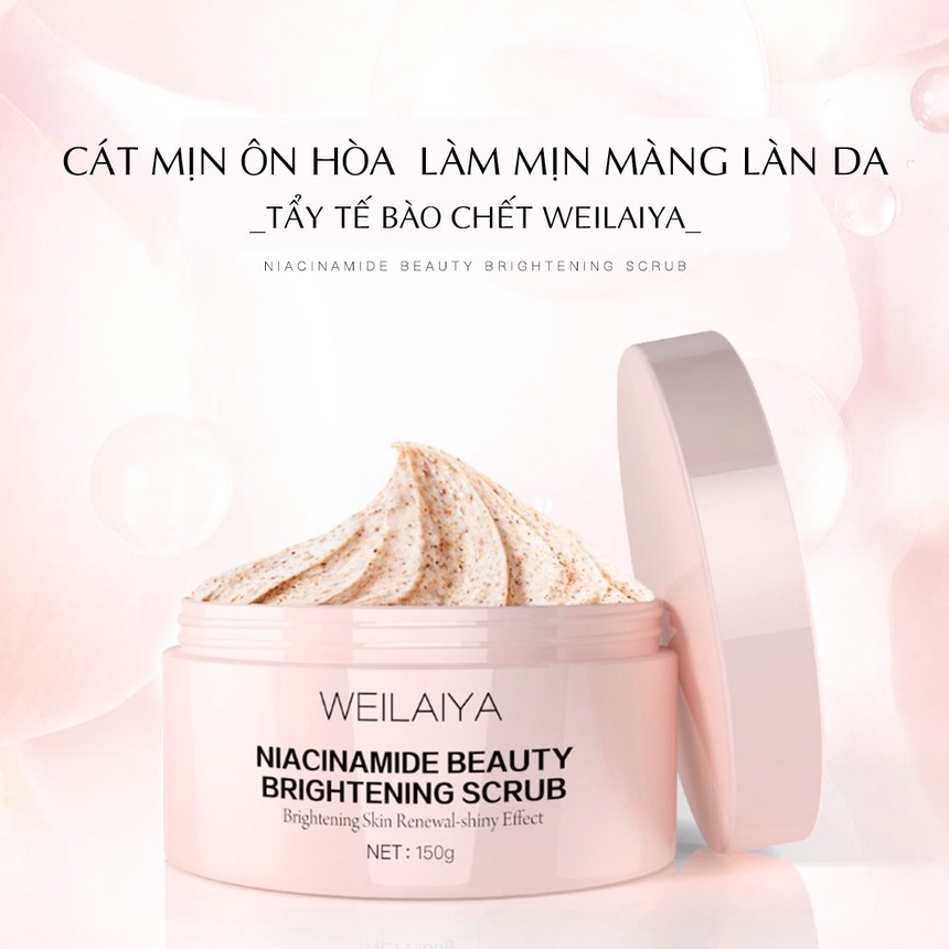 Tẩy da chết Body Scrub Weilaiya, tẩy sạch mềm mượt da 150g