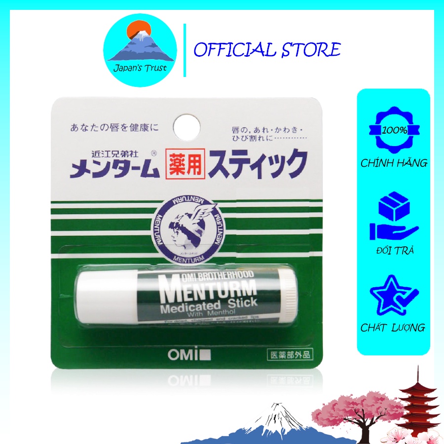 Son dưỡng môi OMI Nhật Bản cho da khô nứt nẻ Omi Brotherhood Menturm Medicated Stick With Menthol 4g