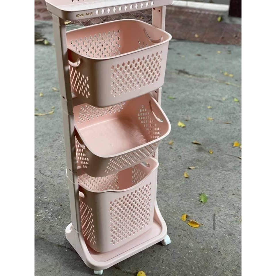 Kệ đựng đồ đa năng, 3 tầng có bánh xe việt nhật