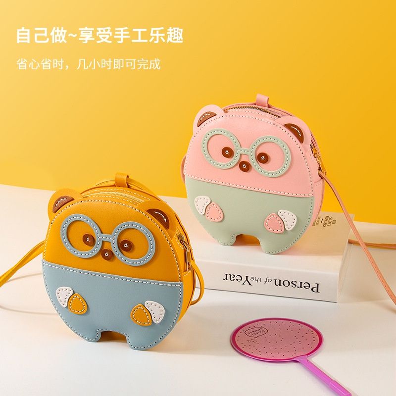 Túi Handmade, Túi Tự Đan Handmade Gấu Kính Tròn