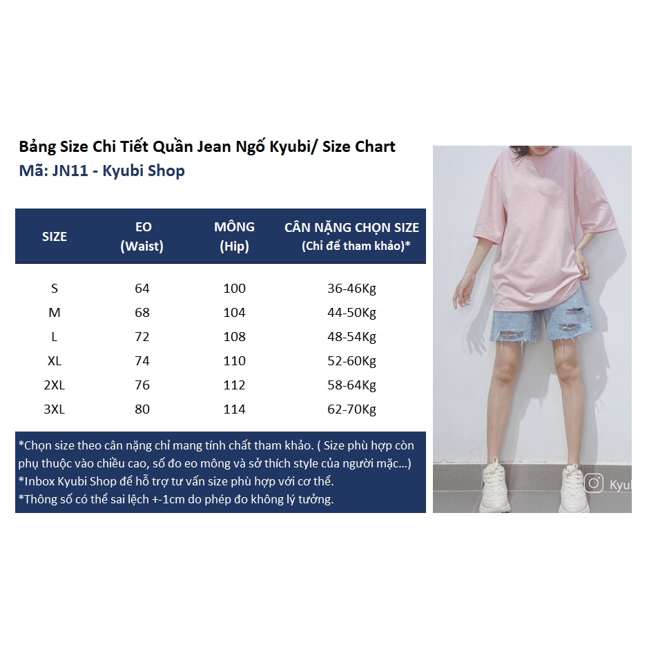 Quần sọt jean kaki ngố lửng nữ trắng phong cách Ulzzang form rộng (Nhiều size)  - Quần Short Trắng Jean Kyubi JN21.T | BigBuy360 - bigbuy360.vn